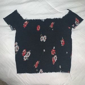 Cropped off the shoulder shirt